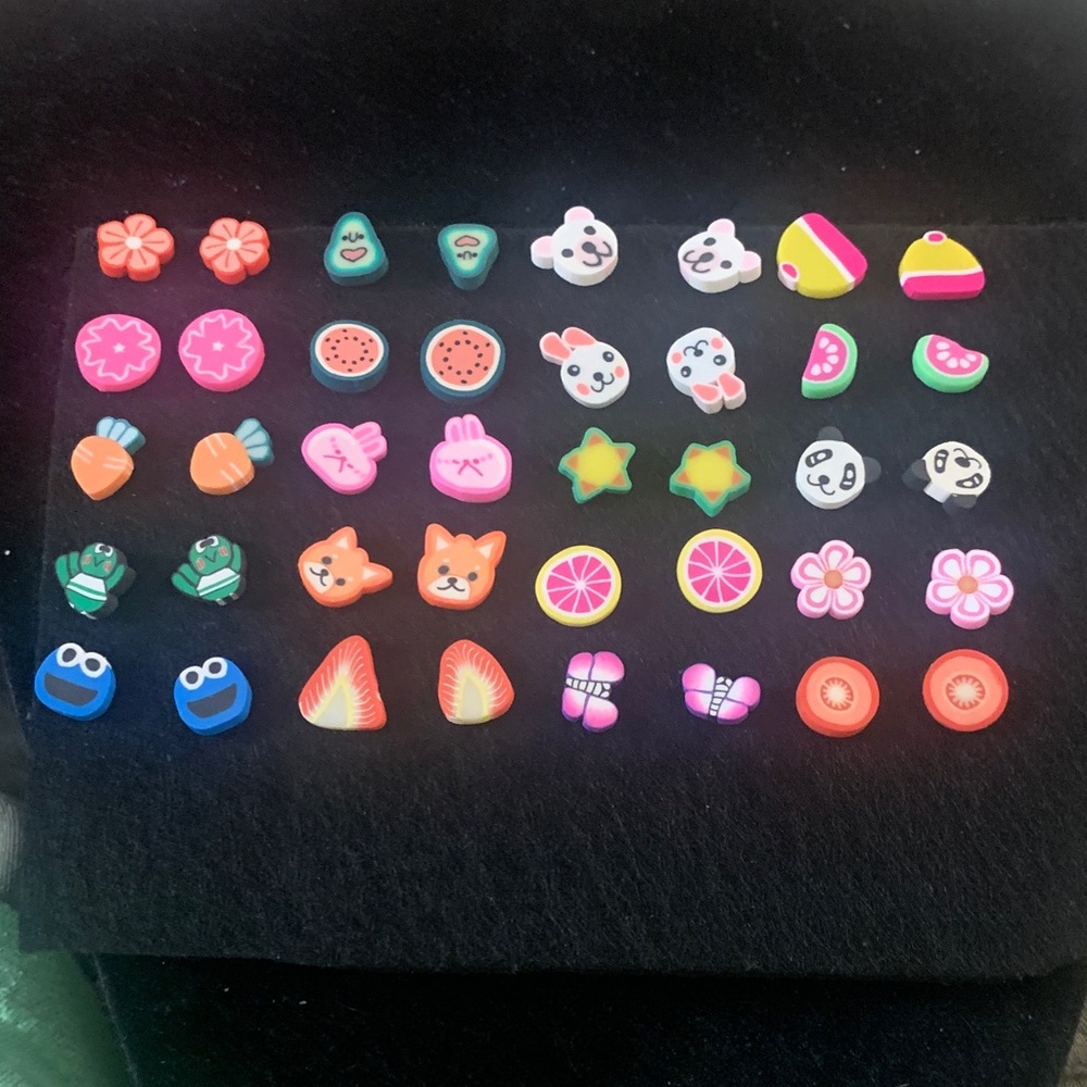Colorful Cartoon Stud Earrings Set